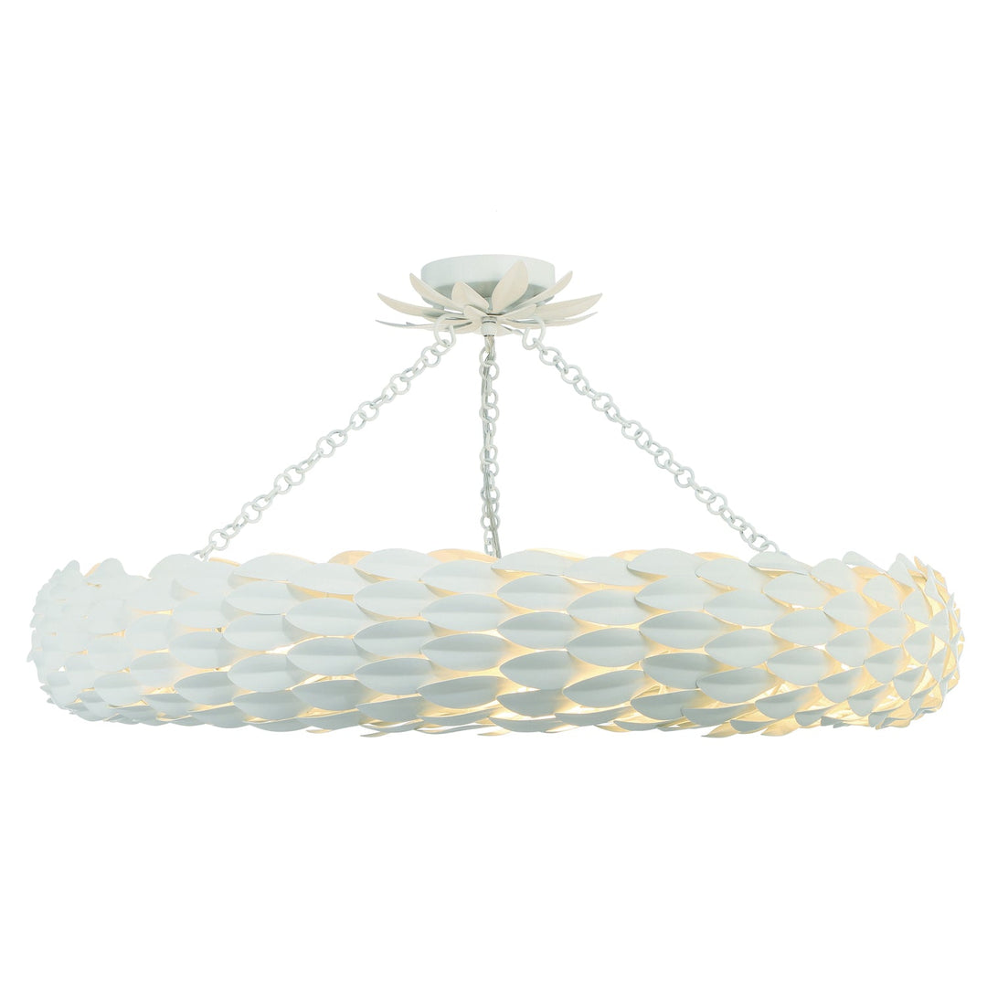 Crystorama Crystorama Broche 8 Light Matte White Semi Flush Mount