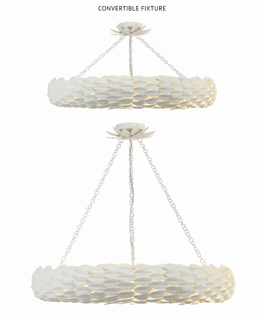 Crystorama Crystorama Broche 8 Light Matte White Semi Flush Mount