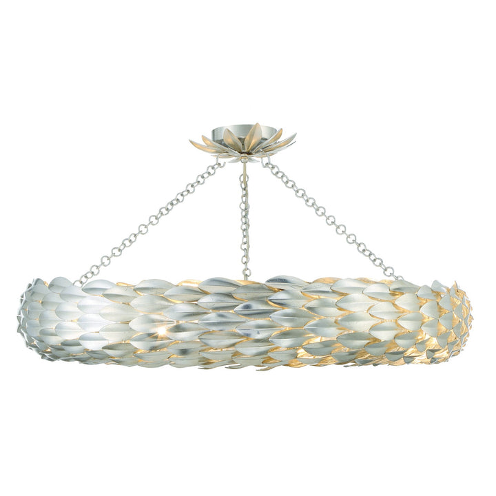 Crystorama Crystorama Broche 8 Light Antique Silver Semi Flush Mount