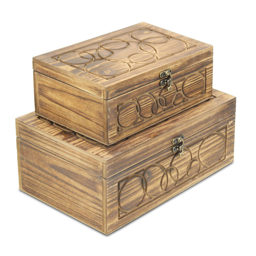 CHEUNGS Pollux Set of 2 Natural Wood Storage Boxes