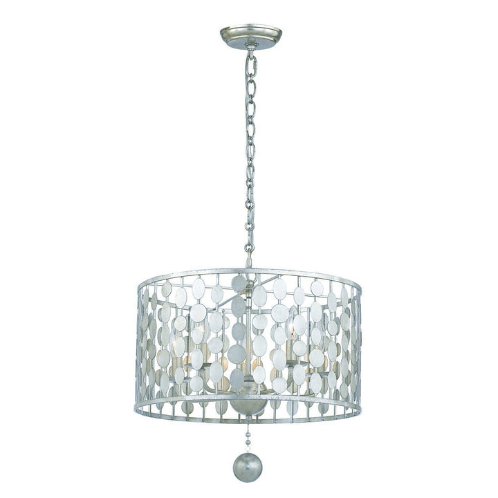 Layla 5 Light Antique Silver Chandelier Crystorama