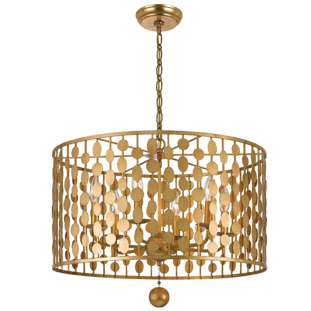 Layla 6 Light Antique Gold Chandelier Crystorama