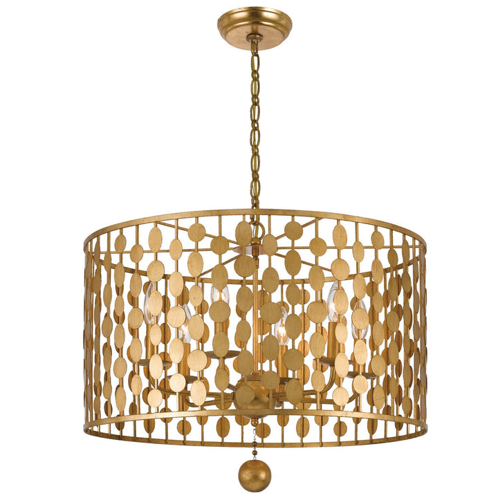 Layla 6 Light Antique Gold Chandelier Crystorama