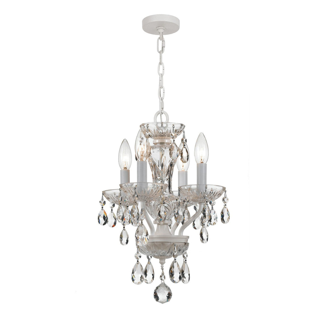 Traditional Crystal 4 Light Spectra Crystal Wet White Mini Chandelier Crystorama