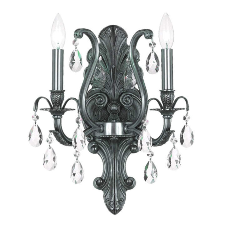 Crystorama Crystorama Dawson 2 Light Swarovski Strass Crystal Pewter Sconce