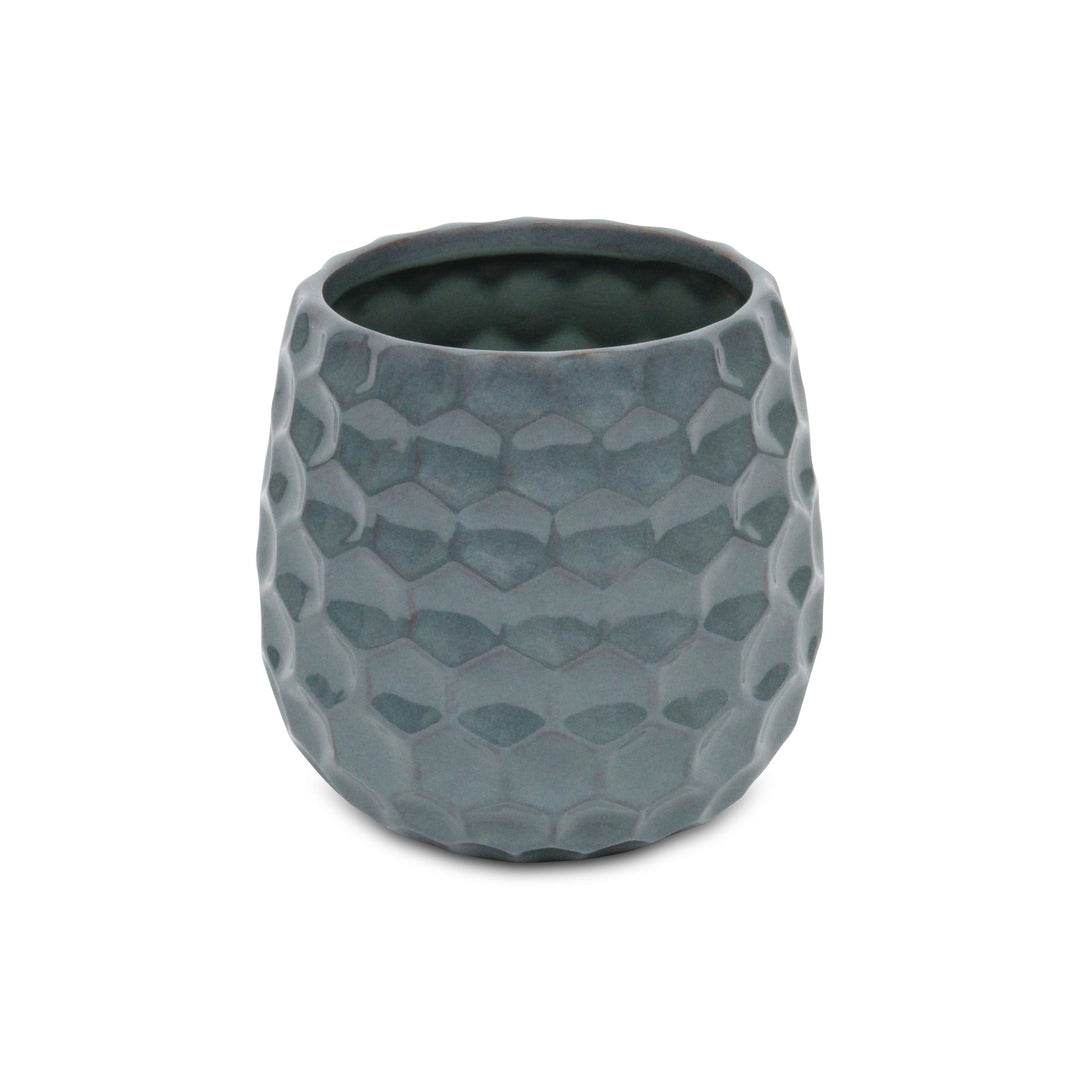 CHEUNGS Farrier Hexagon Pattern Blue Ceramic Pot - Large