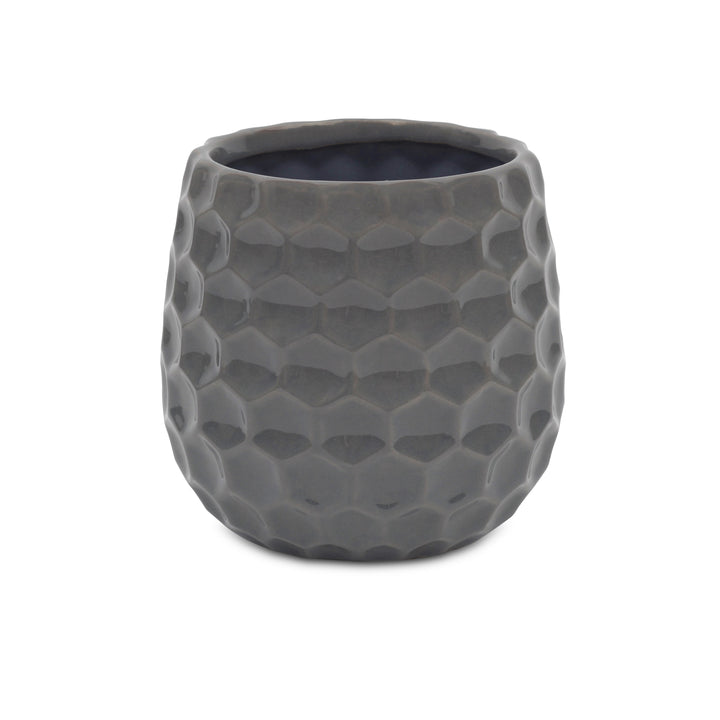 CHEUNGS Farrier Hexagon Pattern Gray Ceramic Pot - Large