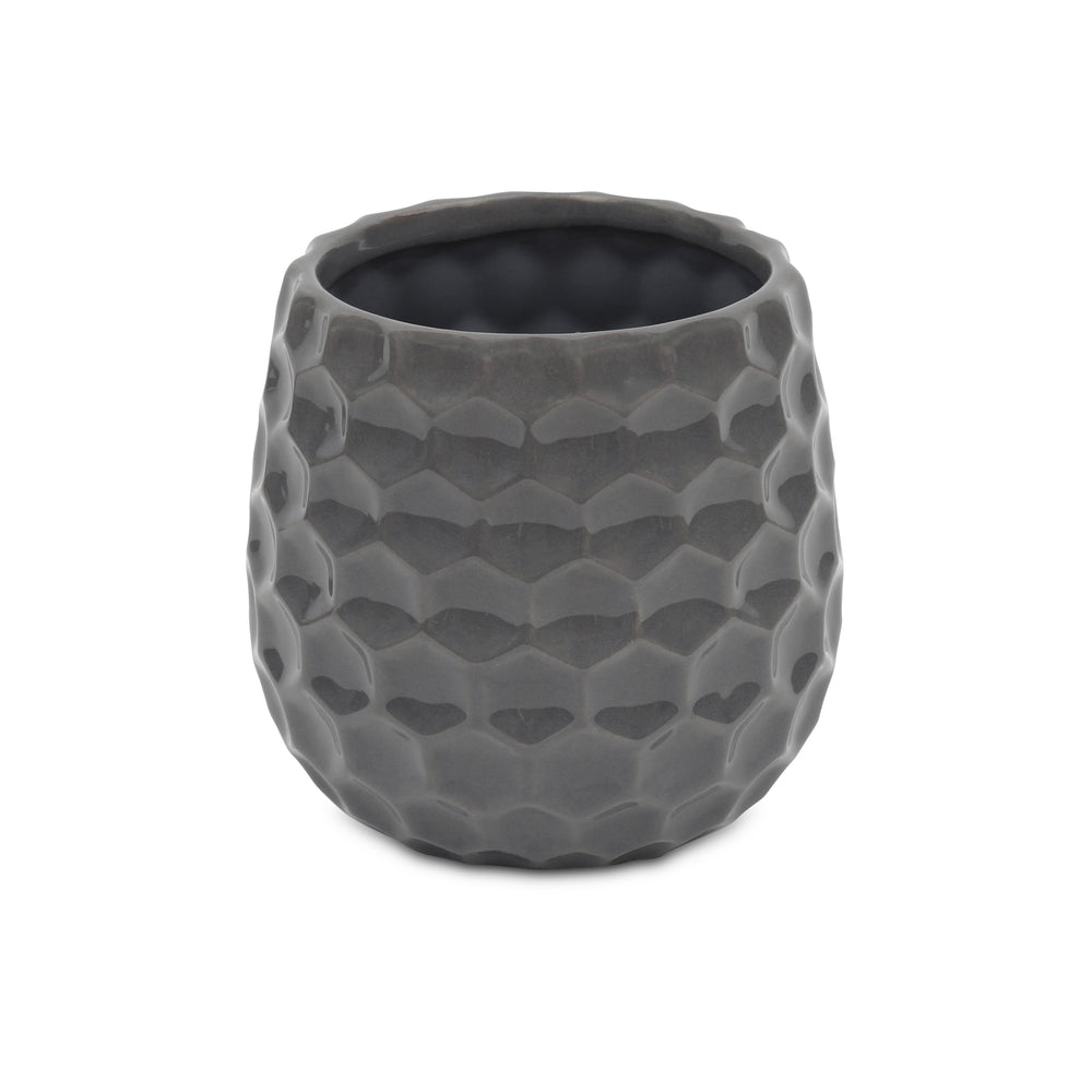 CHEUNGS Farrier Hexagon Pattern Gray Ceramic Pot - Large