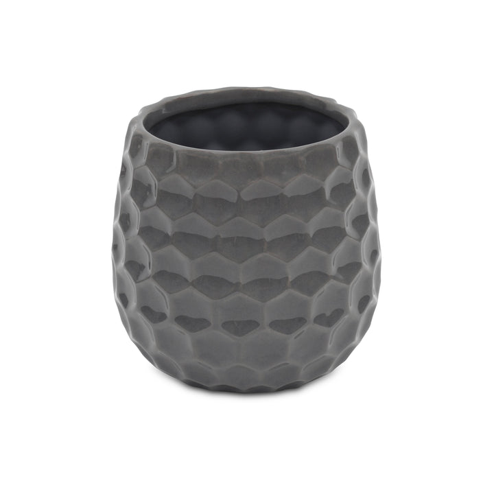 CHEUNGS Farrier Hexagon Pattern Gray Ceramic Pot - Large