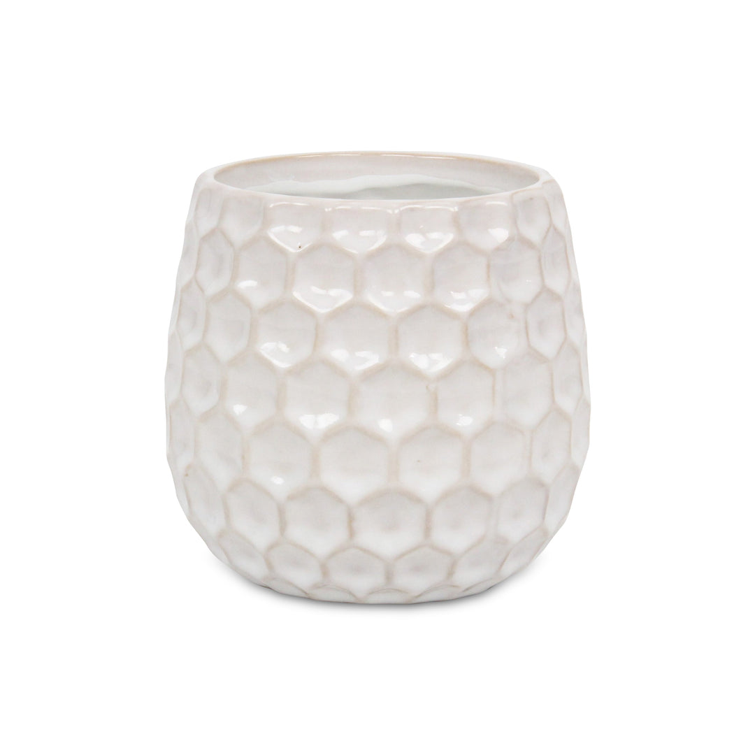 CHEUNGS Farrier Hexagon Pattern White Ceramic Pot - Large