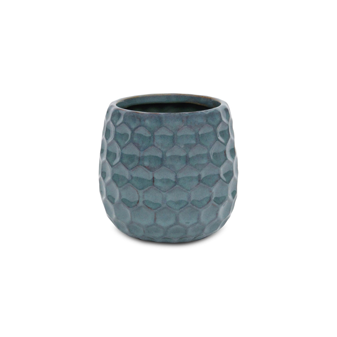 CHEUNGS Farrier Hexagon Pattern Blue Ceramic Pot - Medium