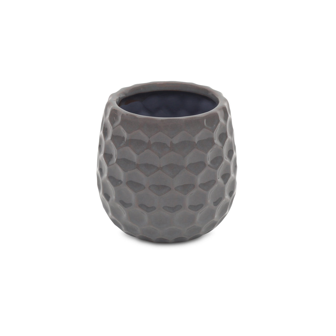 CHEUNGS Farrier Hexagon Pattern Gray Ceramic Pot - Medium