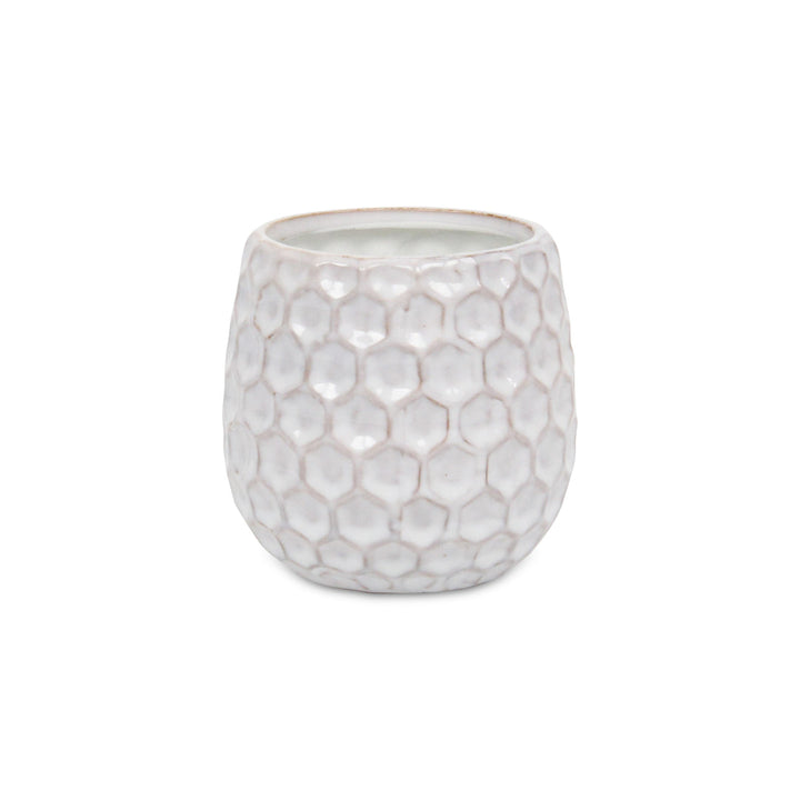 CHEUNGS Farrier Hexagon Pattern White Ceramic Pot - Medium