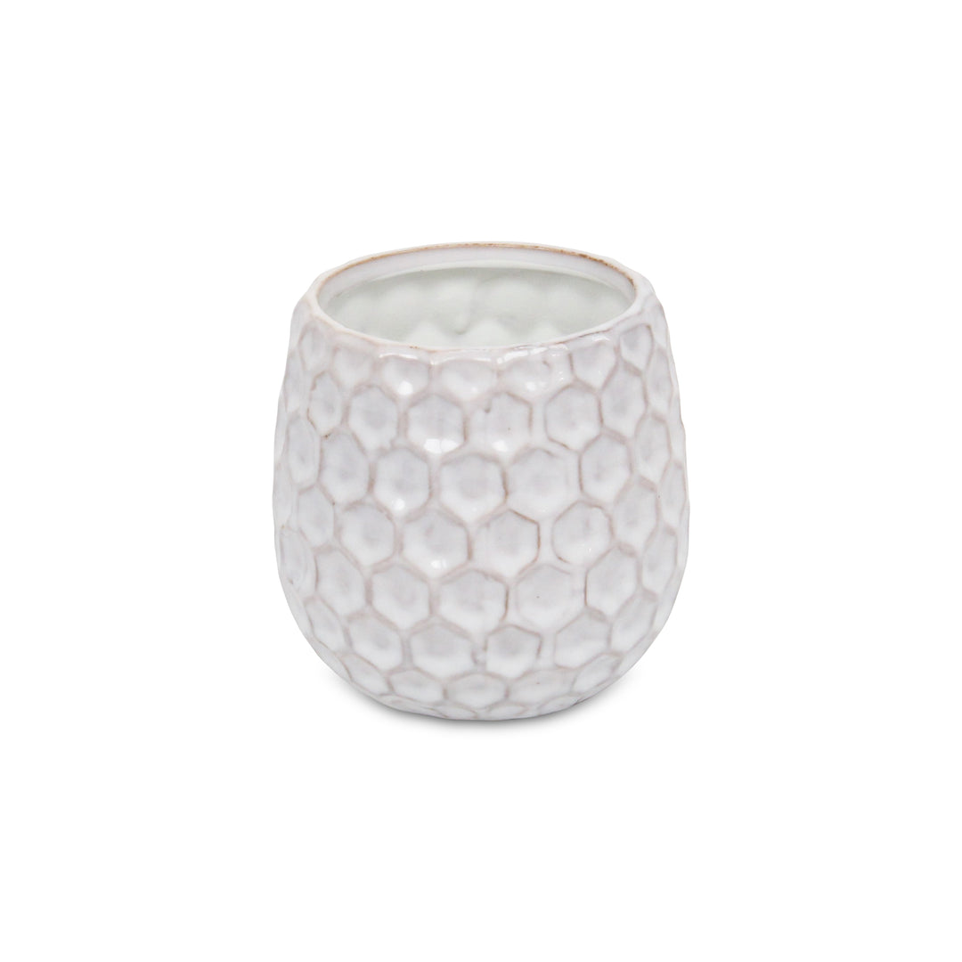 CHEUNGS Farrier Hexagon Pattern White Ceramic Pot - Medium