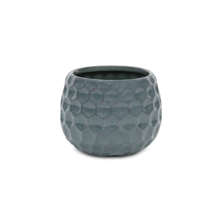 CHEUNGS Farrier Hexagon Pattern Blue Ceramic Pot - Wide