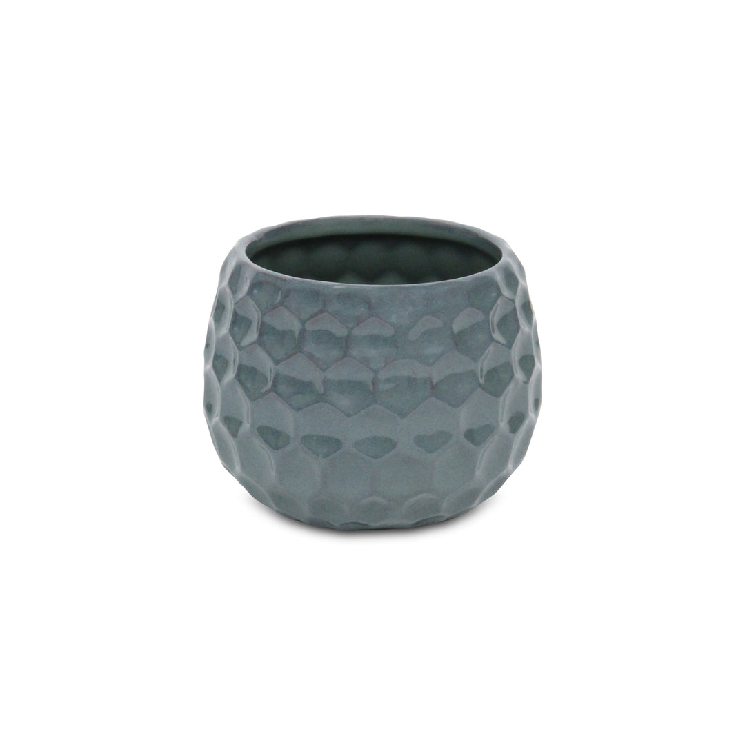 CHEUNGS Farrier Hexagon Pattern Blue Ceramic Pot - Wide