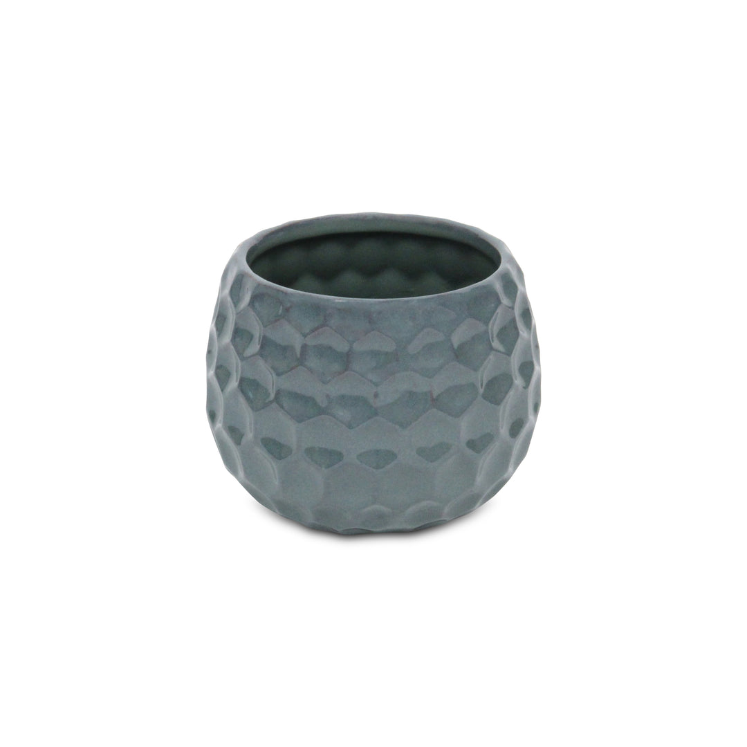 CHEUNGS Farrier Hexagon Pattern Blue Ceramic Pot - Wide