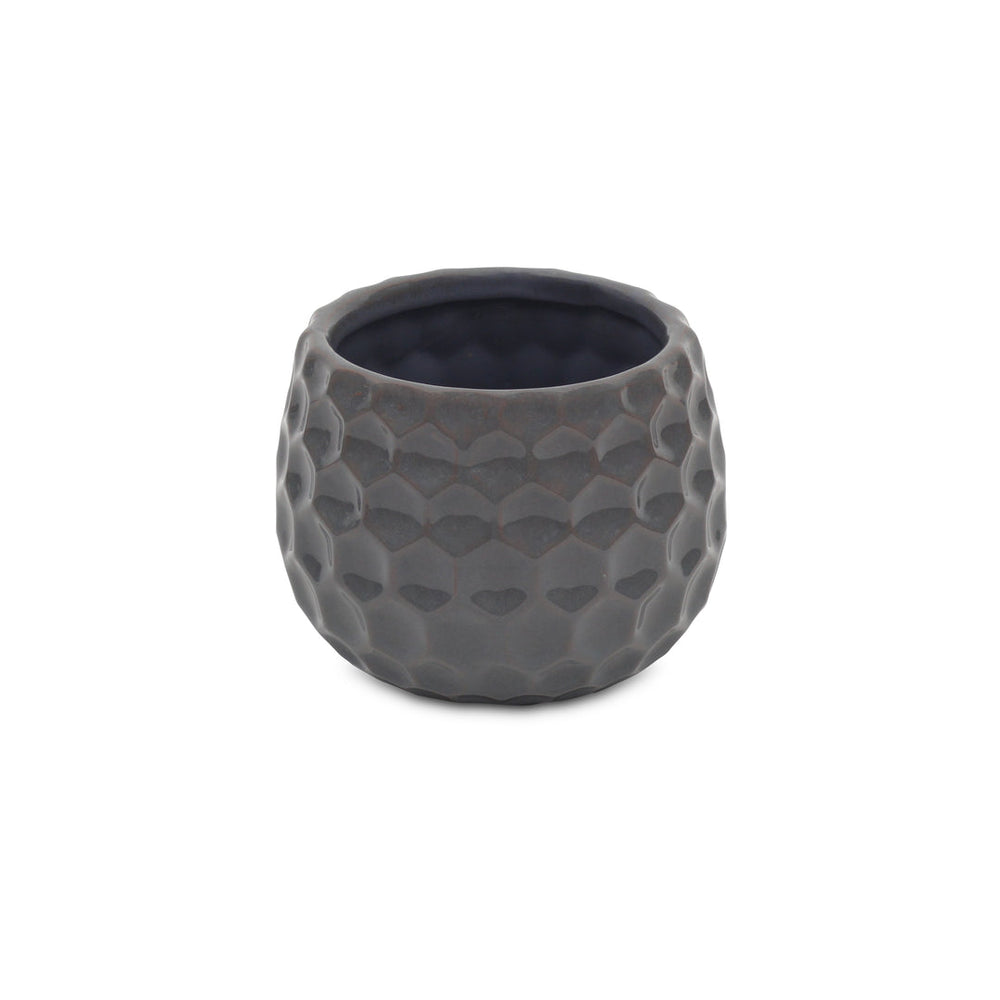 CHEUNGS Farrier Hexagon Pattern Gray Ceramic Pot - Wide