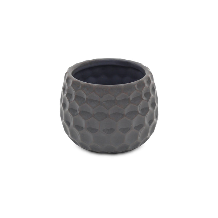 CHEUNGS Farrier Hexagon Pattern Gray Ceramic Pot - Wide