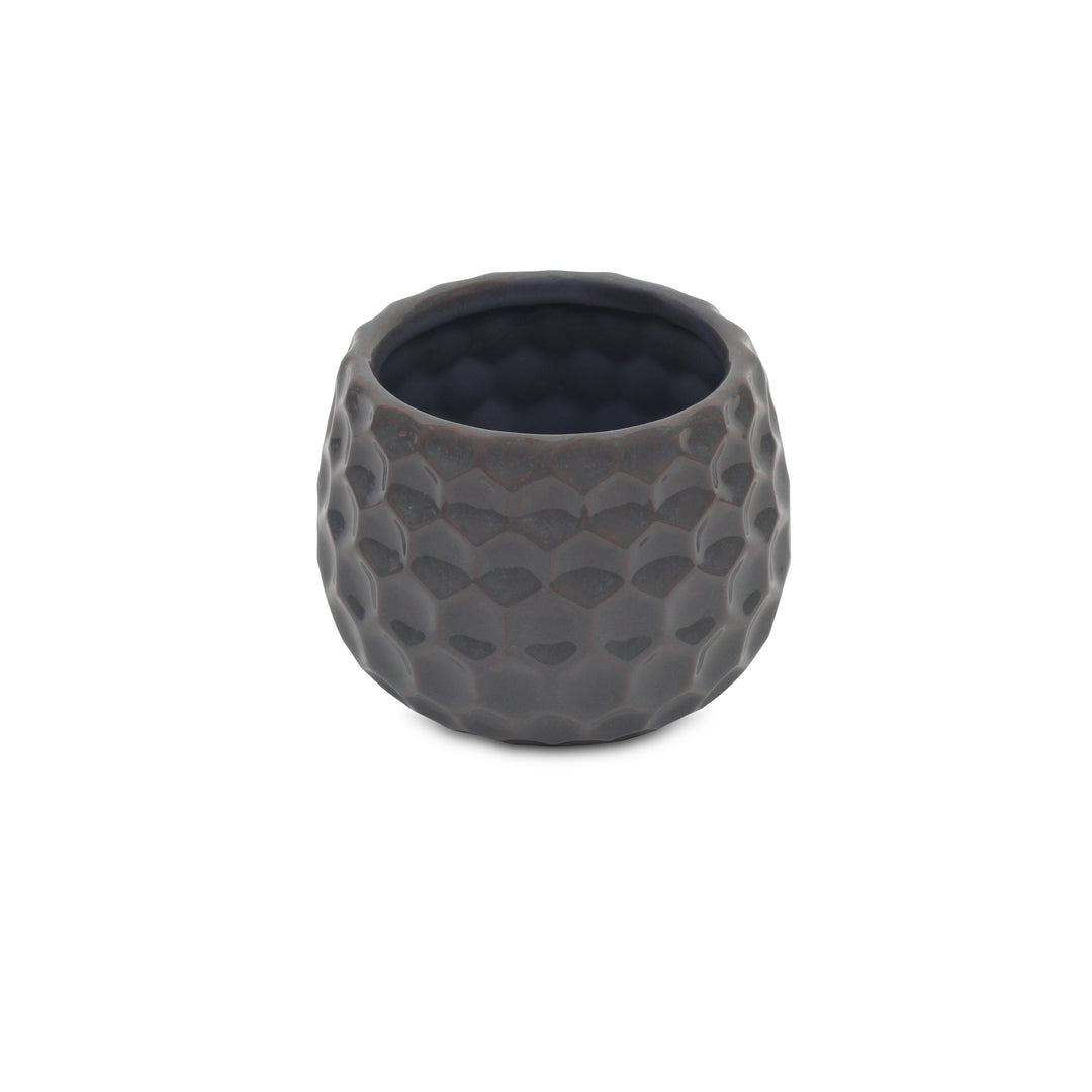 CHEUNGS Farrier Hexagon Pattern Gray Ceramic Pot - Wide