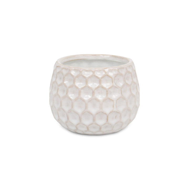 CHEUNGS Farrier Hexagon Pattern White Ceramic Pot - Wide