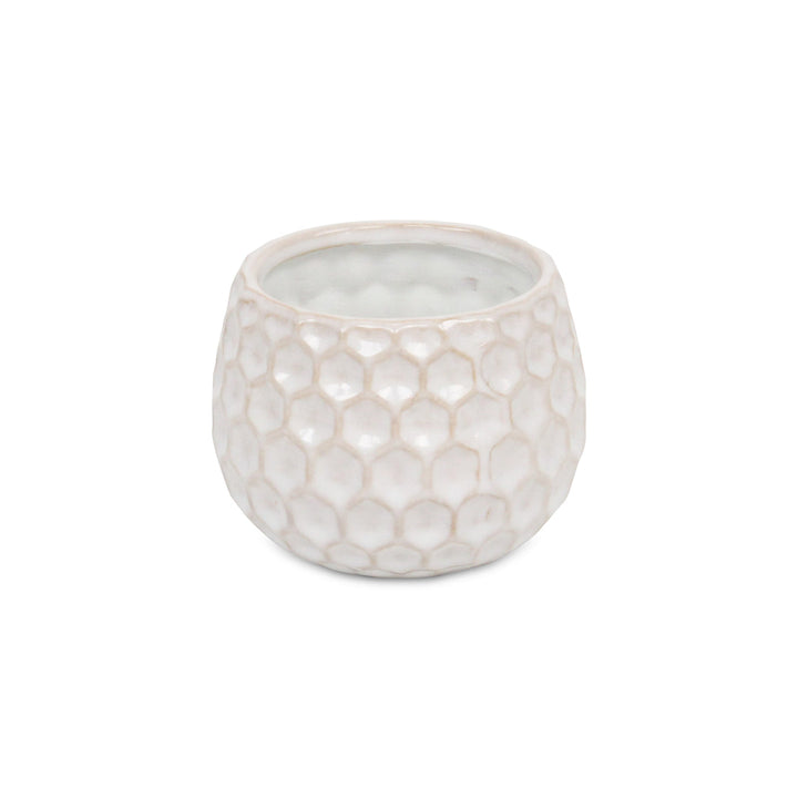 CHEUNGS Farrier Hexagon Pattern White Ceramic Pot - Wide