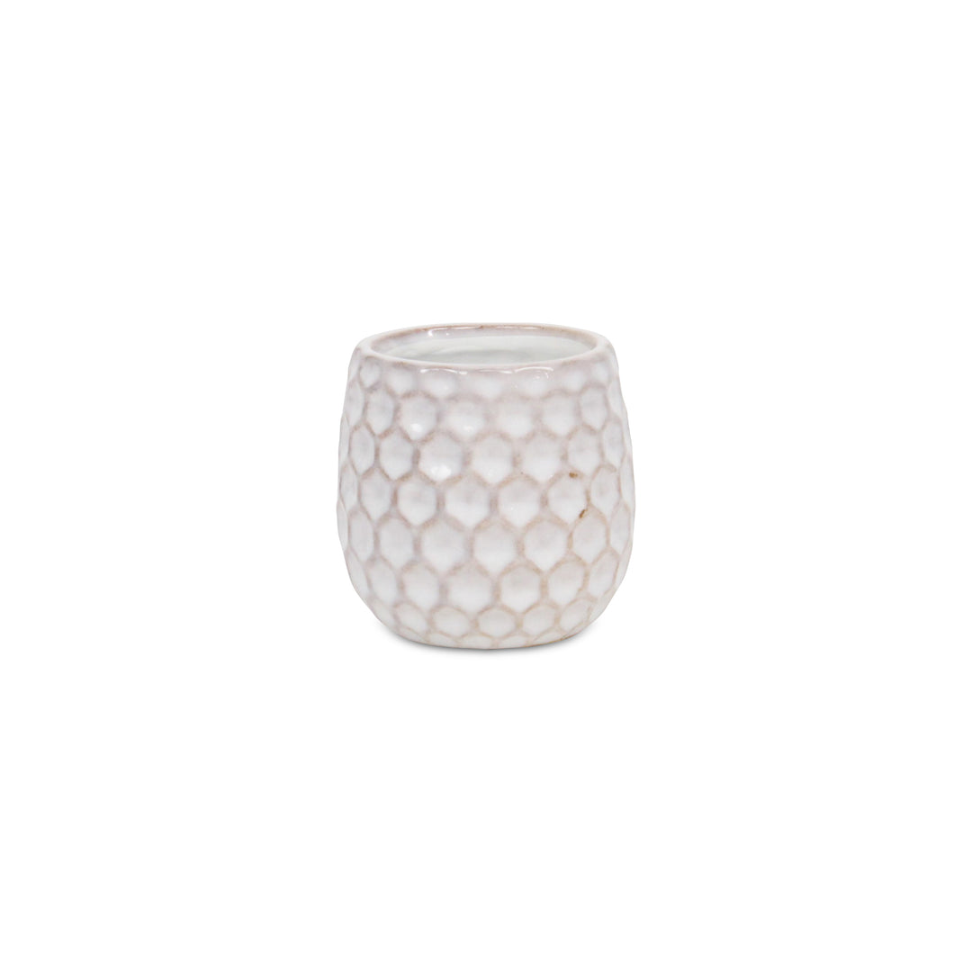 CHEUNGS Farrier Hexagon Pattern White Ceramic Pot - Small