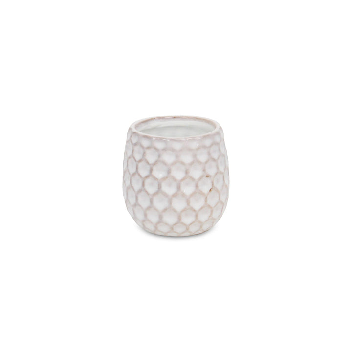 CHEUNGS Farrier Hexagon Pattern White Ceramic Pot - Small