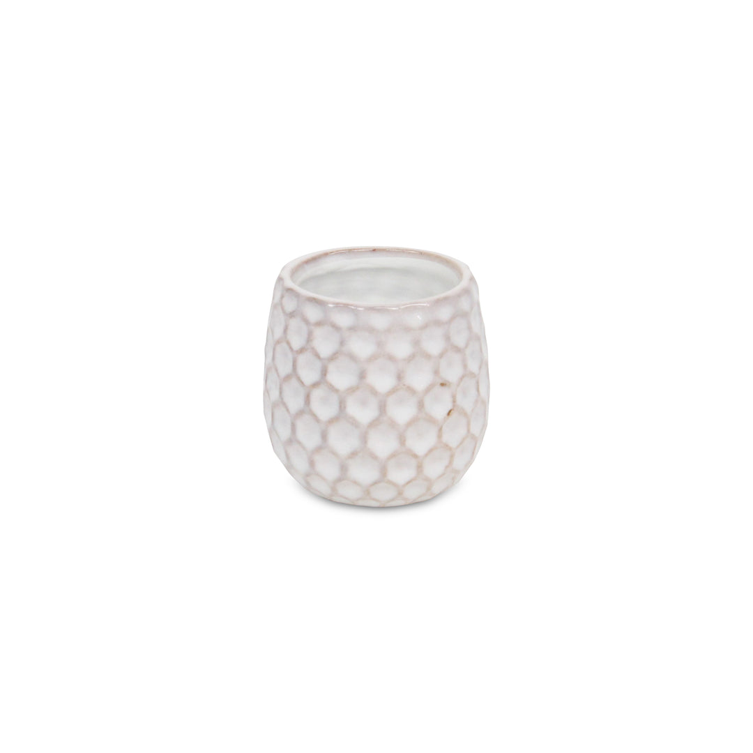 CHEUNGS Farrier Hexagon Pattern White Ceramic Pot - Small