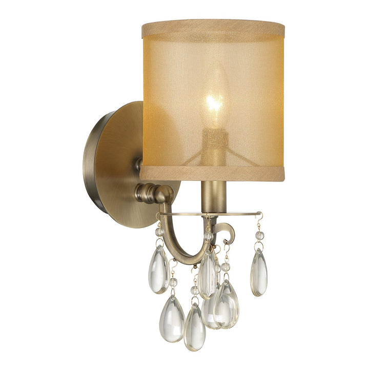 Crystorama Crystorama Hampton 1 Light Antique Brass Sconce