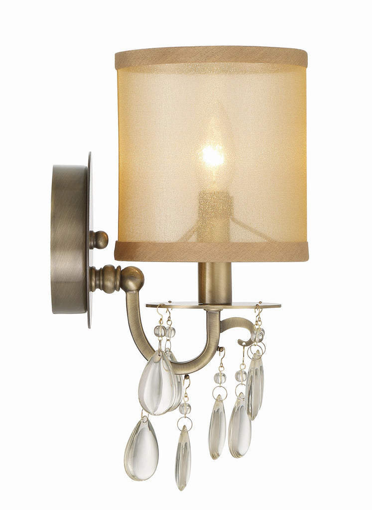 Crystorama Crystorama Hampton 1 Light Antique Brass Sconce