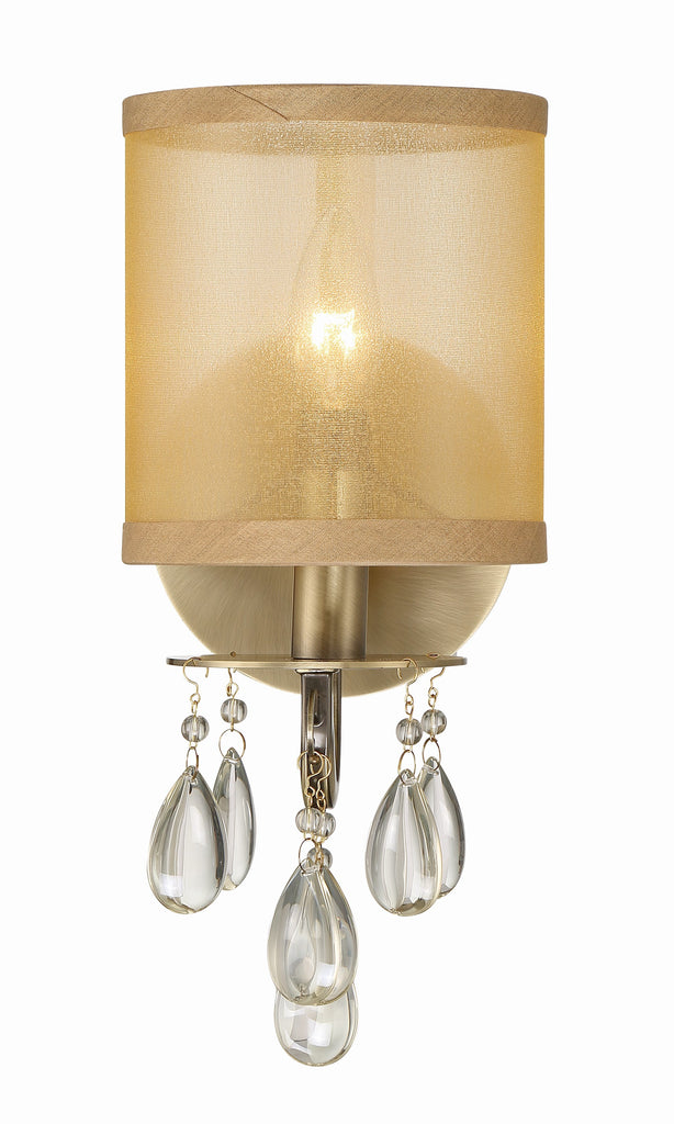 Crystorama Crystorama Hampton 1 Light Antique Brass Sconce