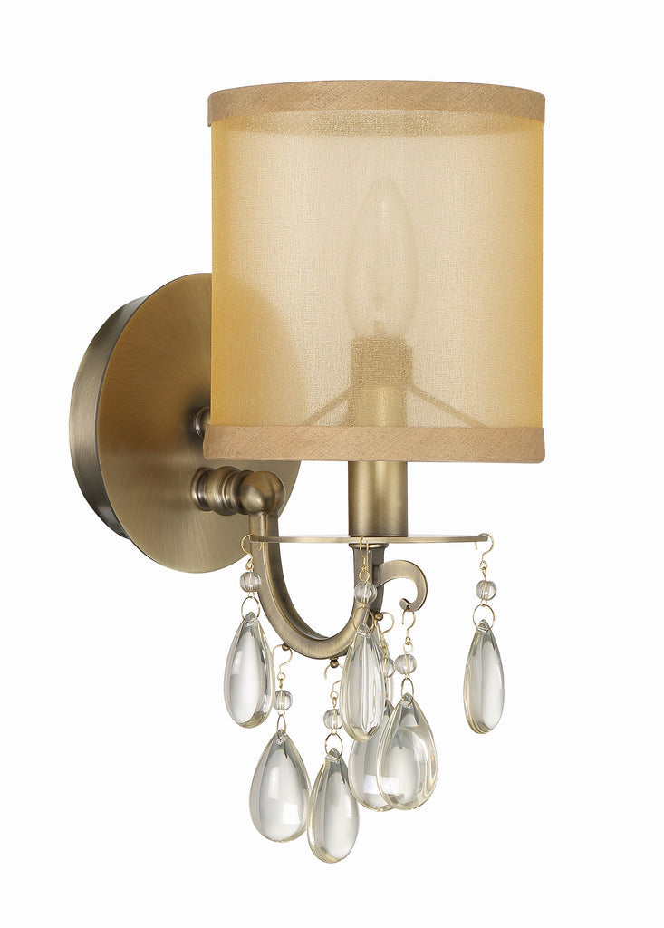 Crystorama Crystorama Hampton 1 Light Antique Brass Sconce