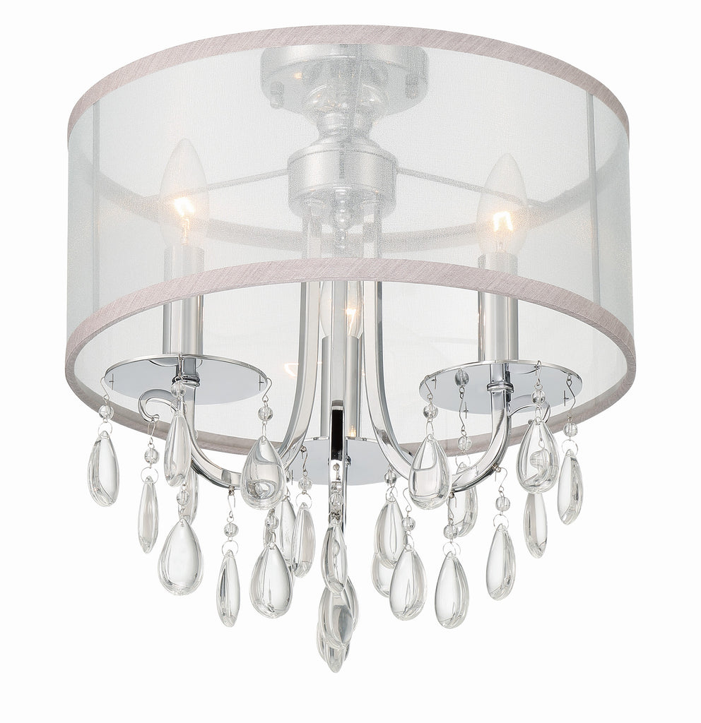 Crystorama Crystorama Hampton 3 Light Polished Chrome Semi Flush Mount