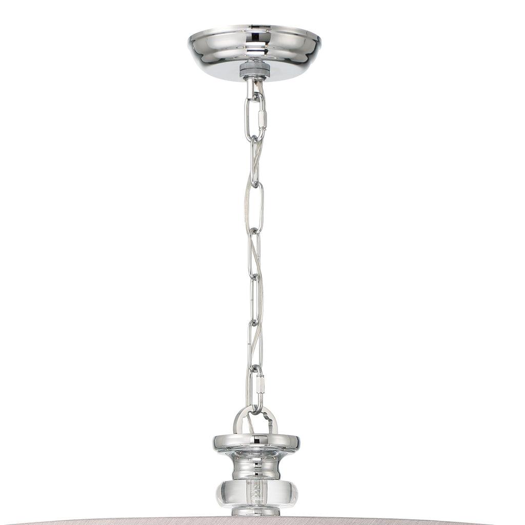 Hampton 5 Light Drum Shade Polished Chrome Chandelier Crystorama