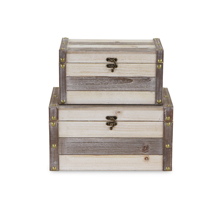 CHEUNGS Imelda Modern Farm Set of 2 Wood Boxes