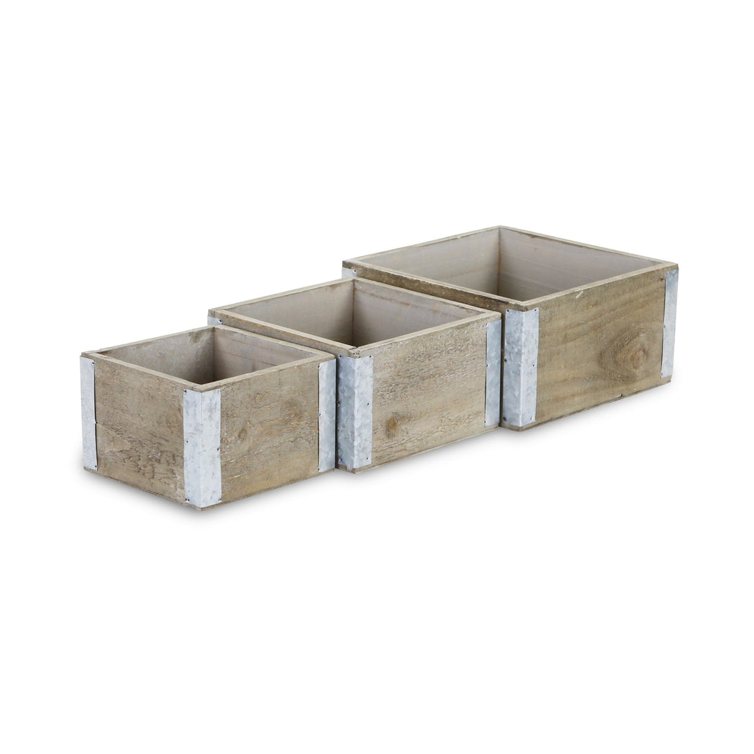 CHEUNGS Samil Set of 3 Square Wooden Crates