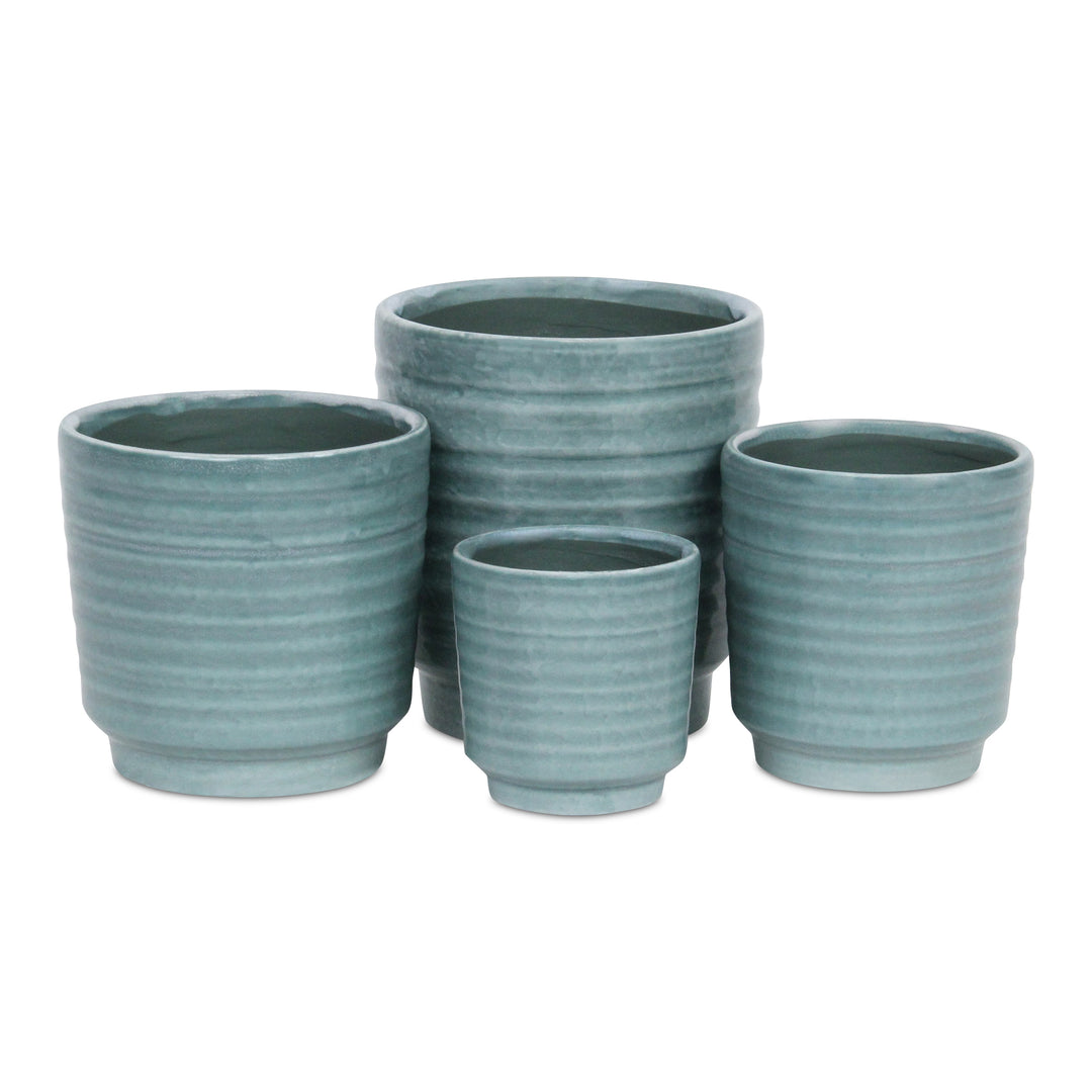 CHEUNGS Celadi Green Rippled Ceramic Pot - Large