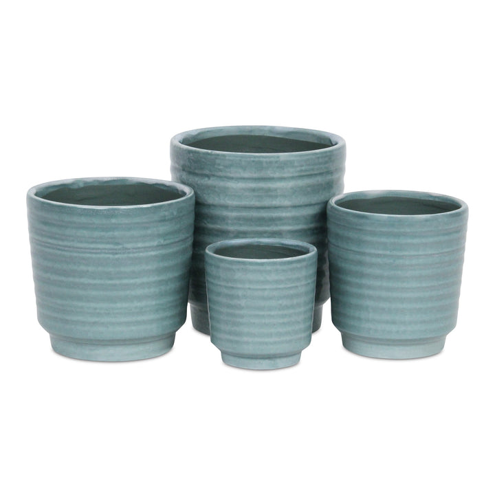 CHEUNGS Celadi Green Rippled Ceramic Pot - X-Large