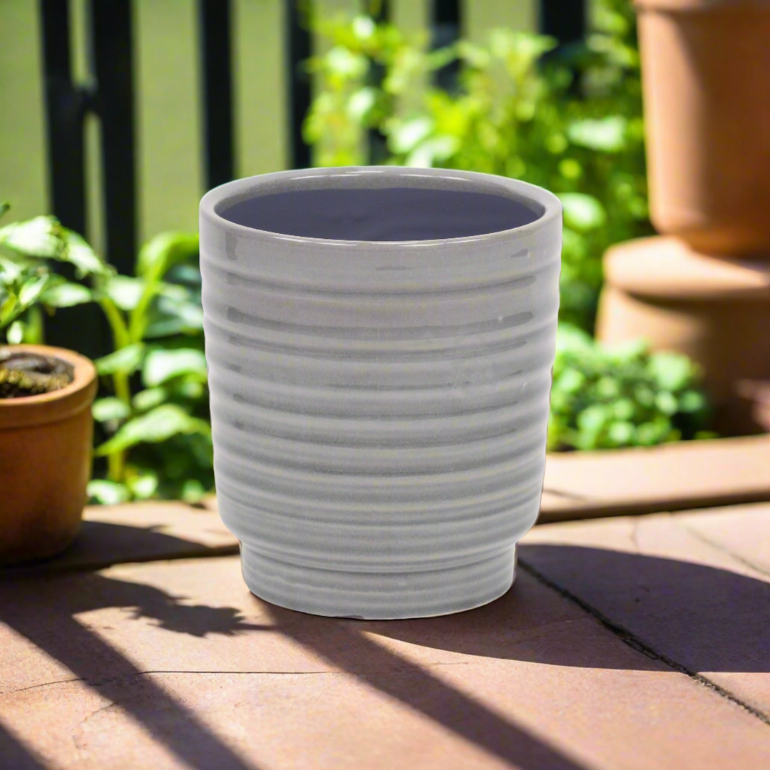 CHEUNGS Celadi Gray Rippled Ceramic Pot - X-Large