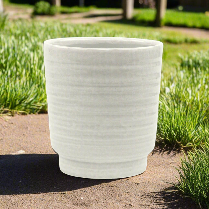 CHEUNGS Celadi White Rippled Ceramic Pot - X-Large