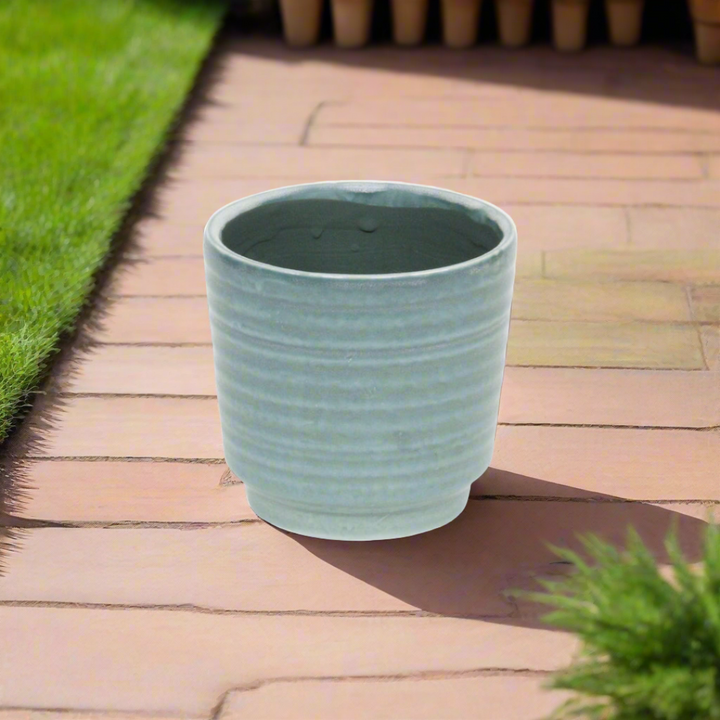 CHEUNGS Celadi Green Rippled Ceramic Pot - Large