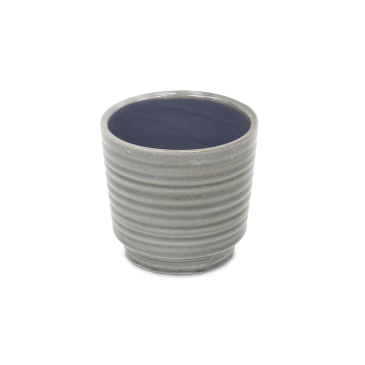 CHEUNGS Celadi Gray Rippled Ceramic Pot - Large