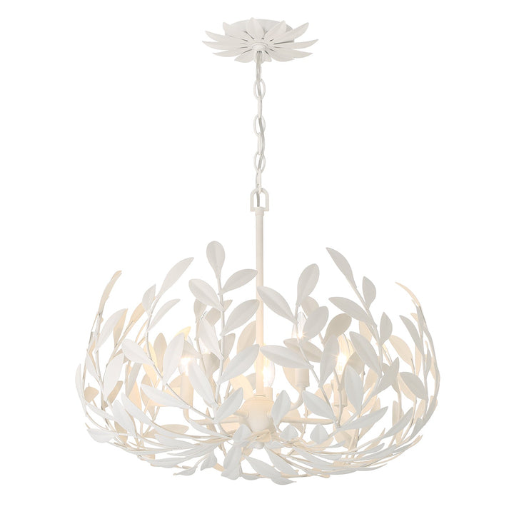 Broche 5 Light Matte White Chandelier Crystorama