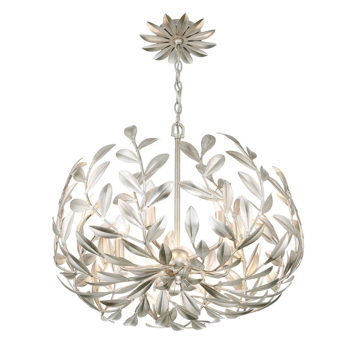 Broche 5 Light Antique Silver Chandelier Crystorama