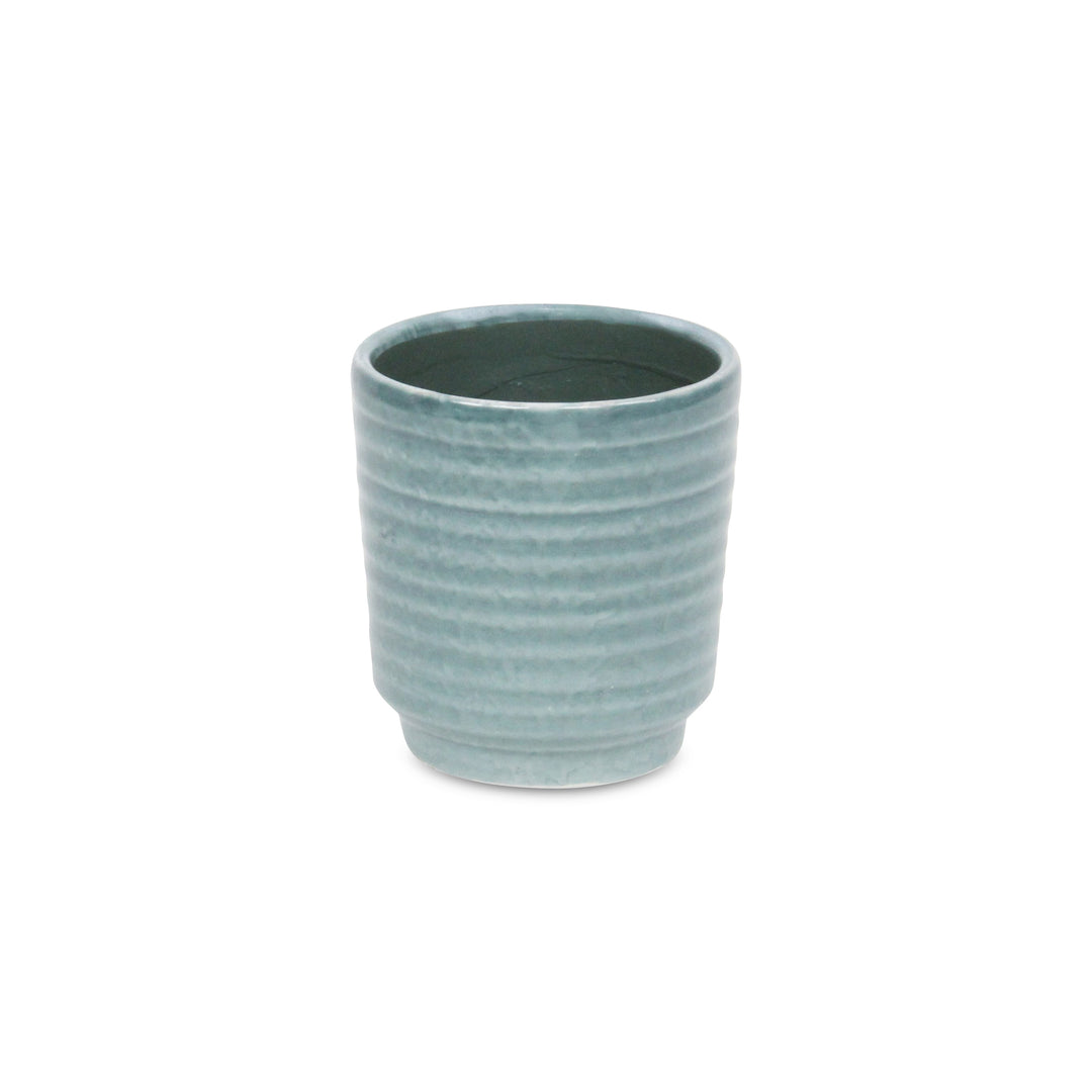 Celadi Green Rippled Ceramic Pot - Medium CHEUNGS