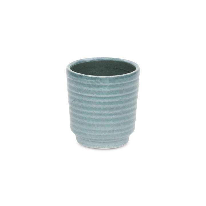 Celadi Green Rippled Ceramic Pot - Medium CHEUNGS