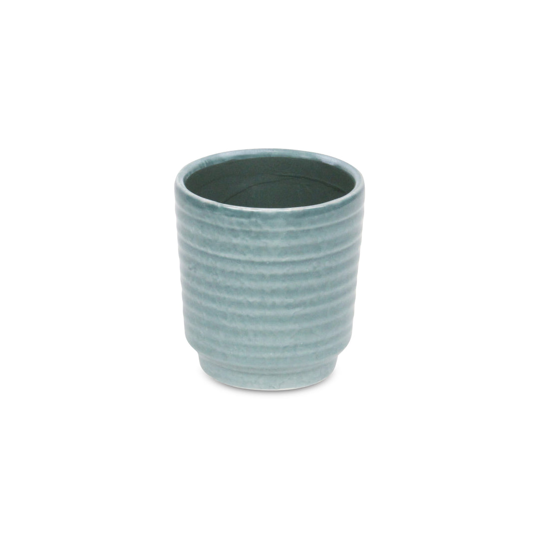 Celadi Green Rippled Ceramic Pot - Medium CHEUNGS