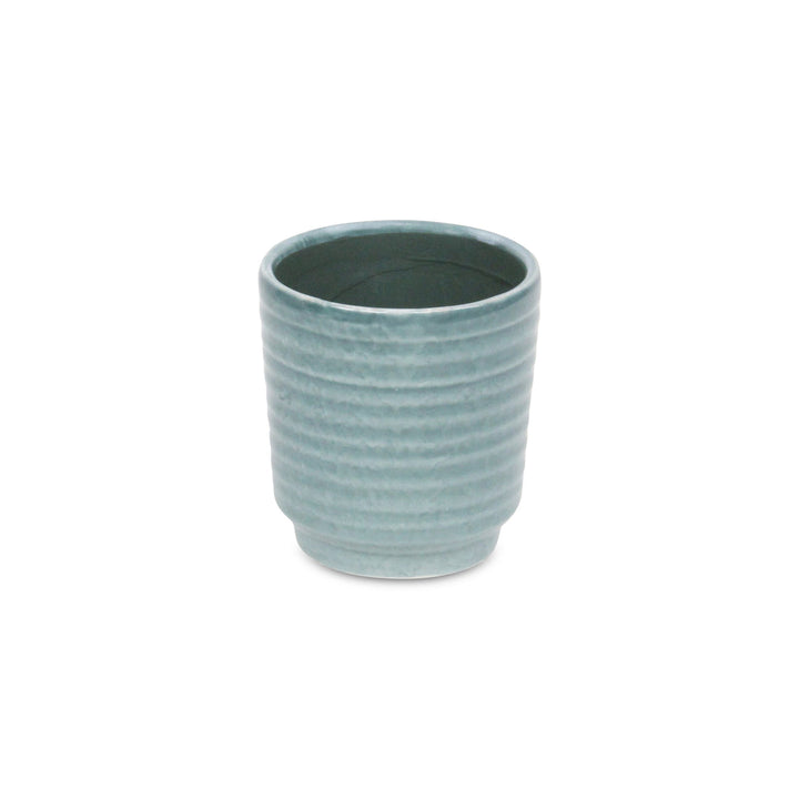 Celadi Green Rippled Ceramic Pot - Medium CHEUNGS