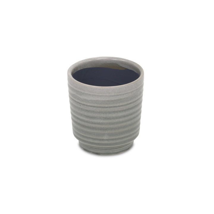 CHEUNGS Celadi Gray Rippled Ceramic Pot - Medium